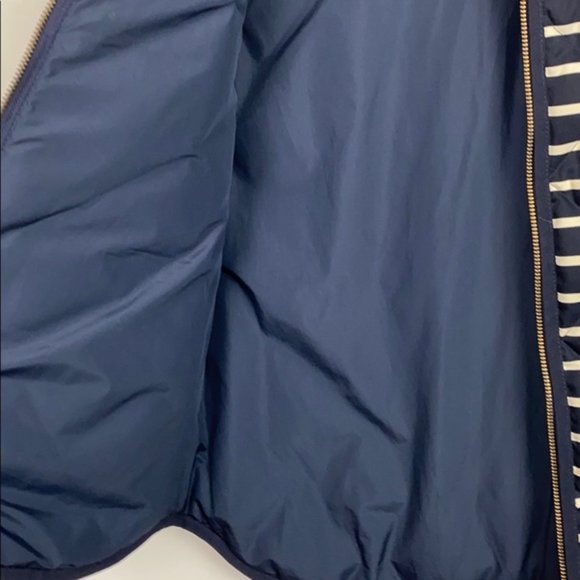 J.Crew S Puffer Vest Striped Nautical Navy White - Picture 13 of 16